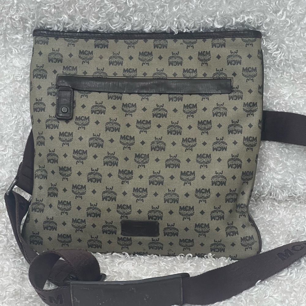 MCM Coated Canvas Messenger Bag